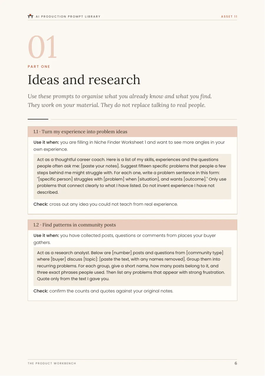 A real page from AI Production Prompt Library